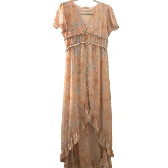 Promesa | Dresses | Promesa Maxi Dress High Low Hemsize Small Pastel Colors Ruffles Front And Hem | Poshmark Promesa | Dresses | Promesa Maxi Dress High Low Hemsize Small Pastel Colors Ruffles Front And Hem | Poshmark